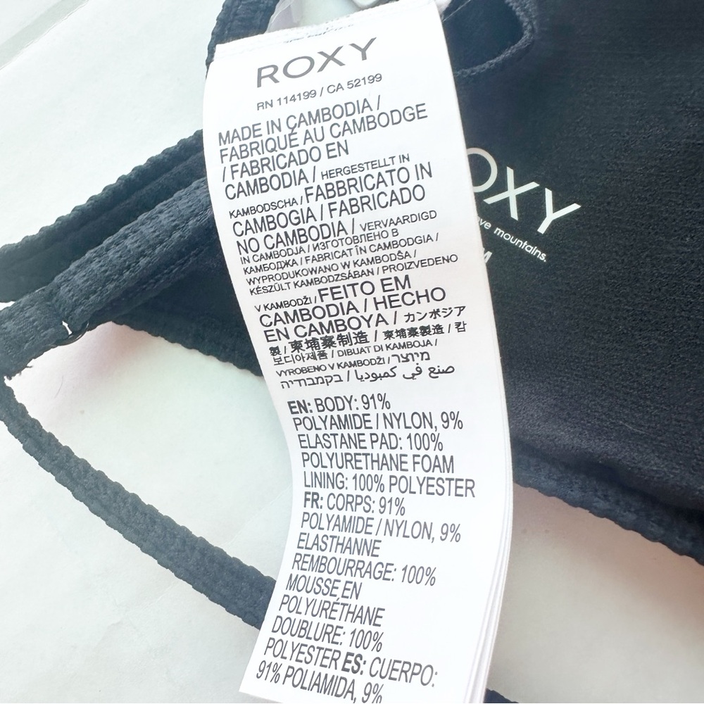 Roxy Black Ribbed Triangle Bikini Top - Picture 13 of 16